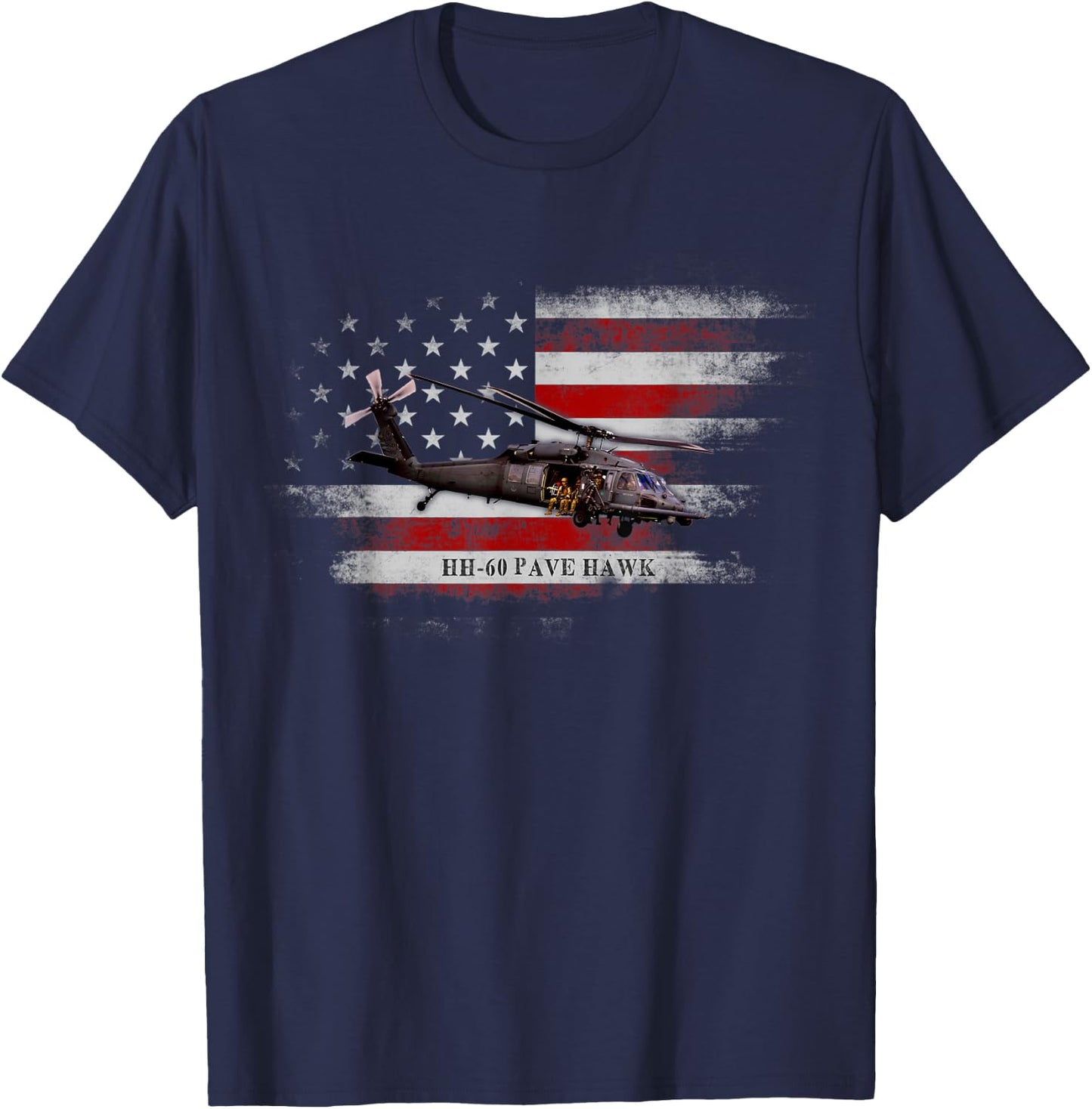 HH-60 Pave Hawk Helicopter USA Flag Helicopter Pilot Gifts Men T-Shirt - T-Shirt | Navy
