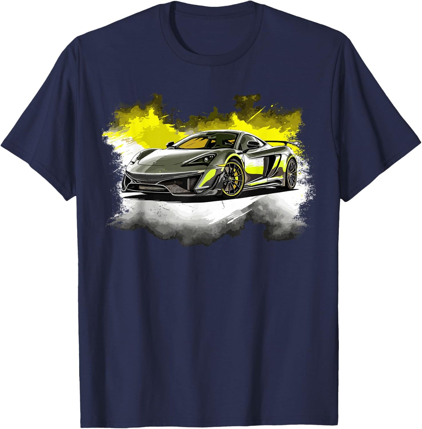 Supercar Exotic Sports Car Concept Poster Style Boys Graphic T-Shirt - T-Shirt | Navy