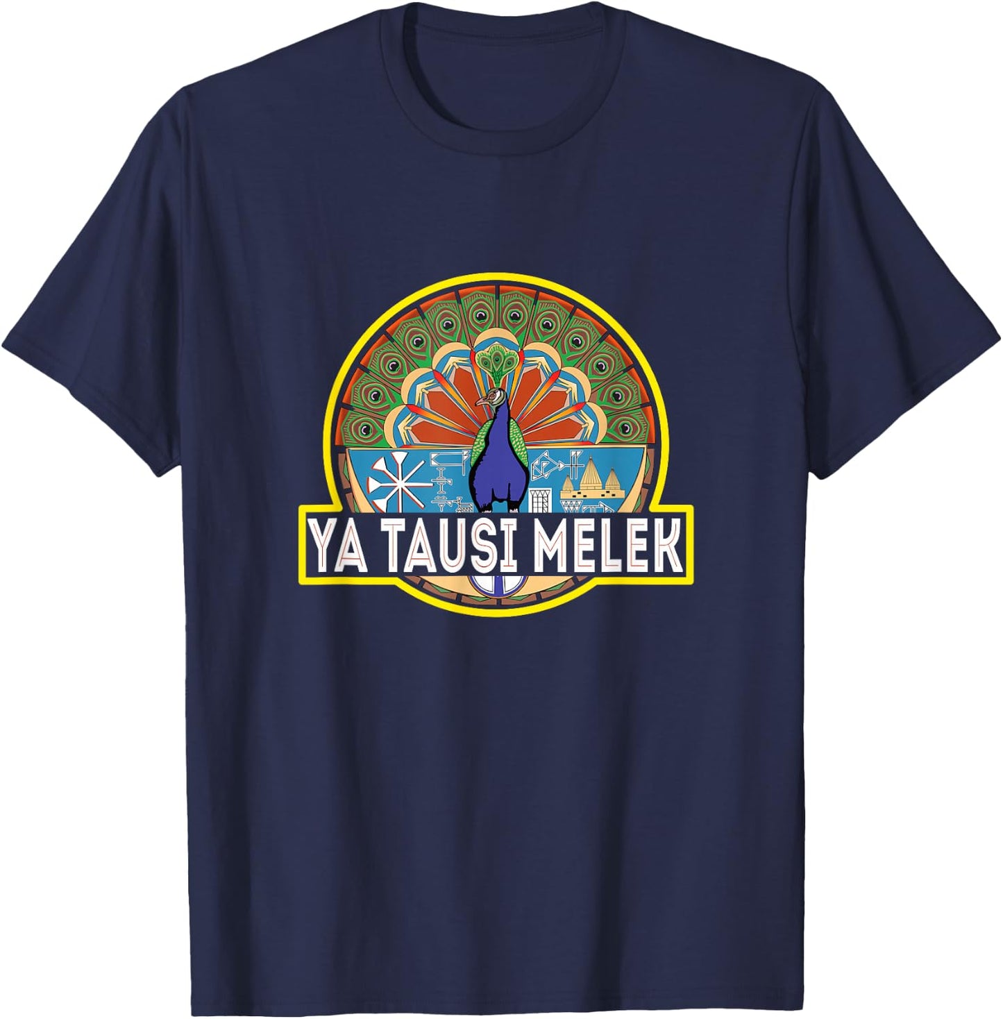 Ezidi, Peacock Angel, YaTausi Melek, Yazidi Shingal Lalish T-Shirt - T-Shirt | Navy