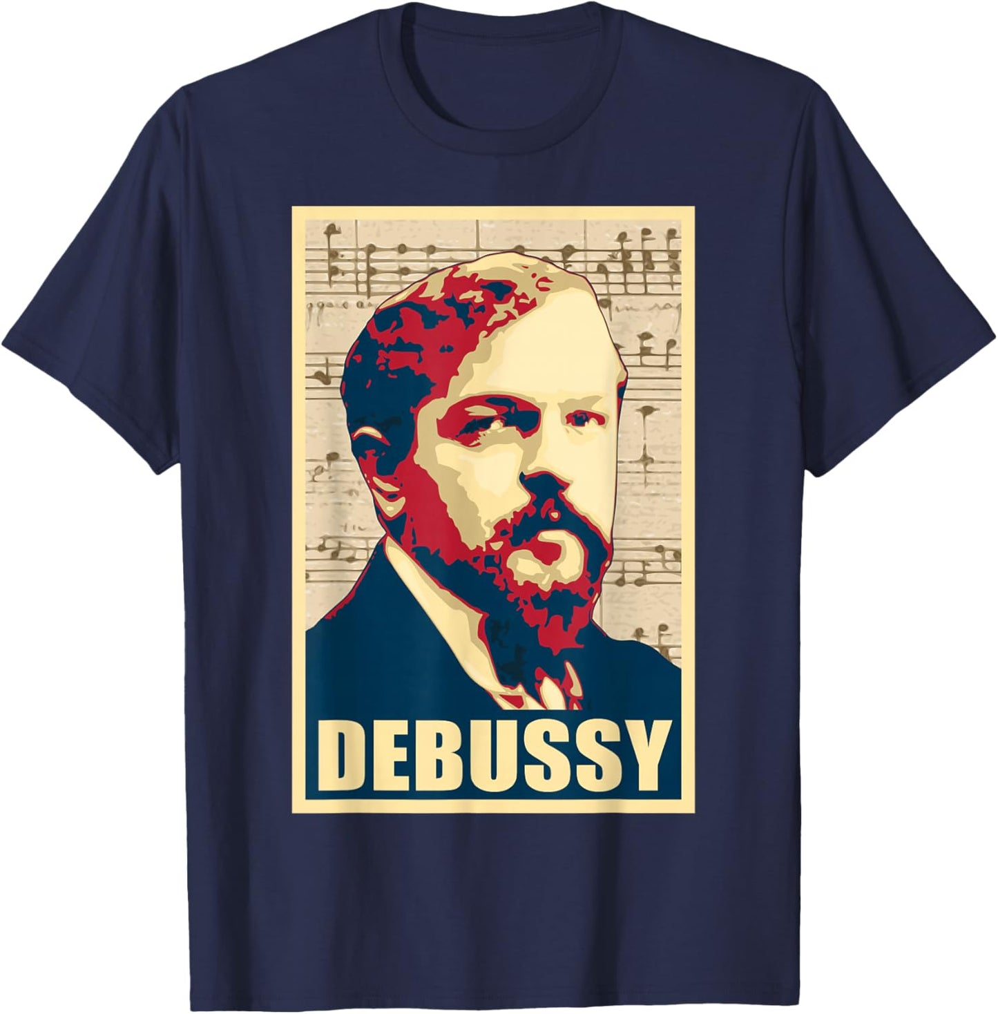 Claude Debussy Classical Music Composer Retro T-Shirt - T-Shirt | Navy