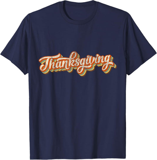 Vintage Thanksgiving Gift Turkey Leg Day Costume Piligrim T-Shirt - T-Shirt | Navy