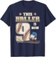 This Baller Is Now 9th Birthday Nine Years Old Baseball T-Shirt - T-Shirt | Navy
