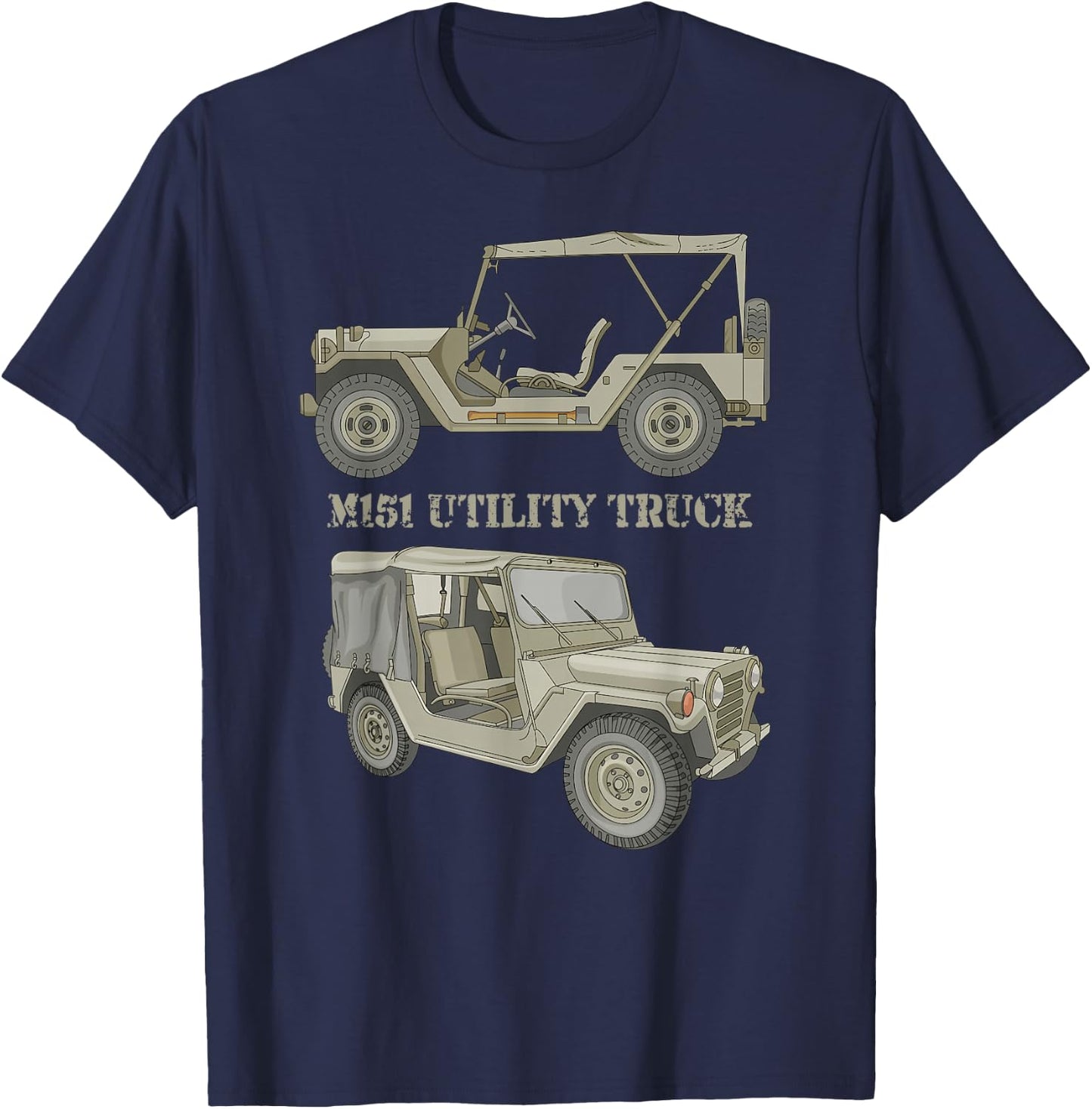 M151 Military 4 x 4 Utility Truck Diagram T-Shirt - T-Shirt | Navy