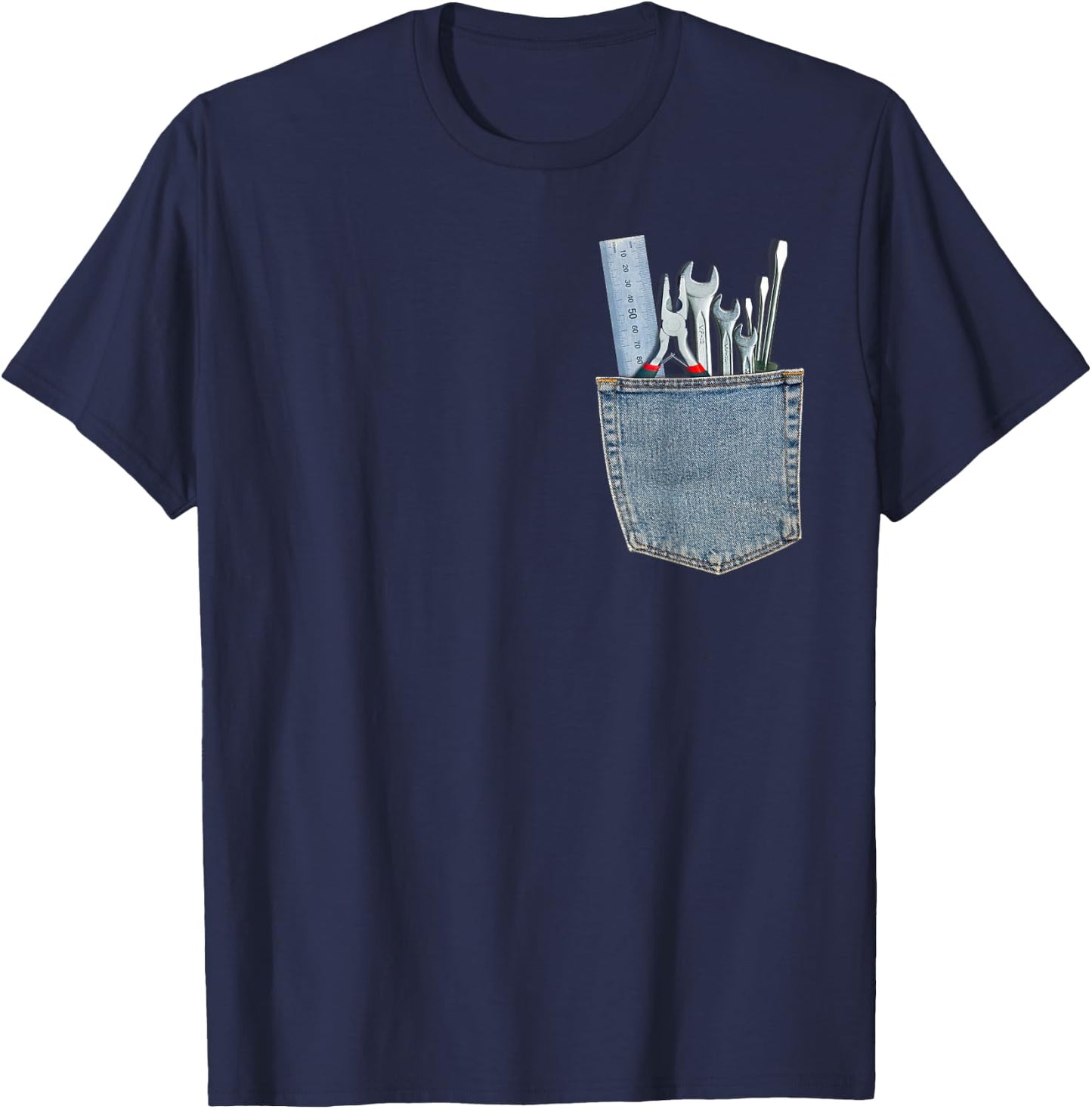 Work Tools in My Pocket Funny Mechanical Engineer T Shirt T-Shirt - T-Shirt | Navy