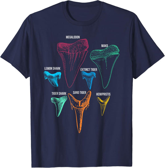 Shark Tooth Hunting Identity Key T Shirt T-Shirt - T-Shirt | Navy