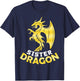 Sister Dragon Cute Dragon Lover Matching Family Birthday T-Shirt - T-Shirt | Navy