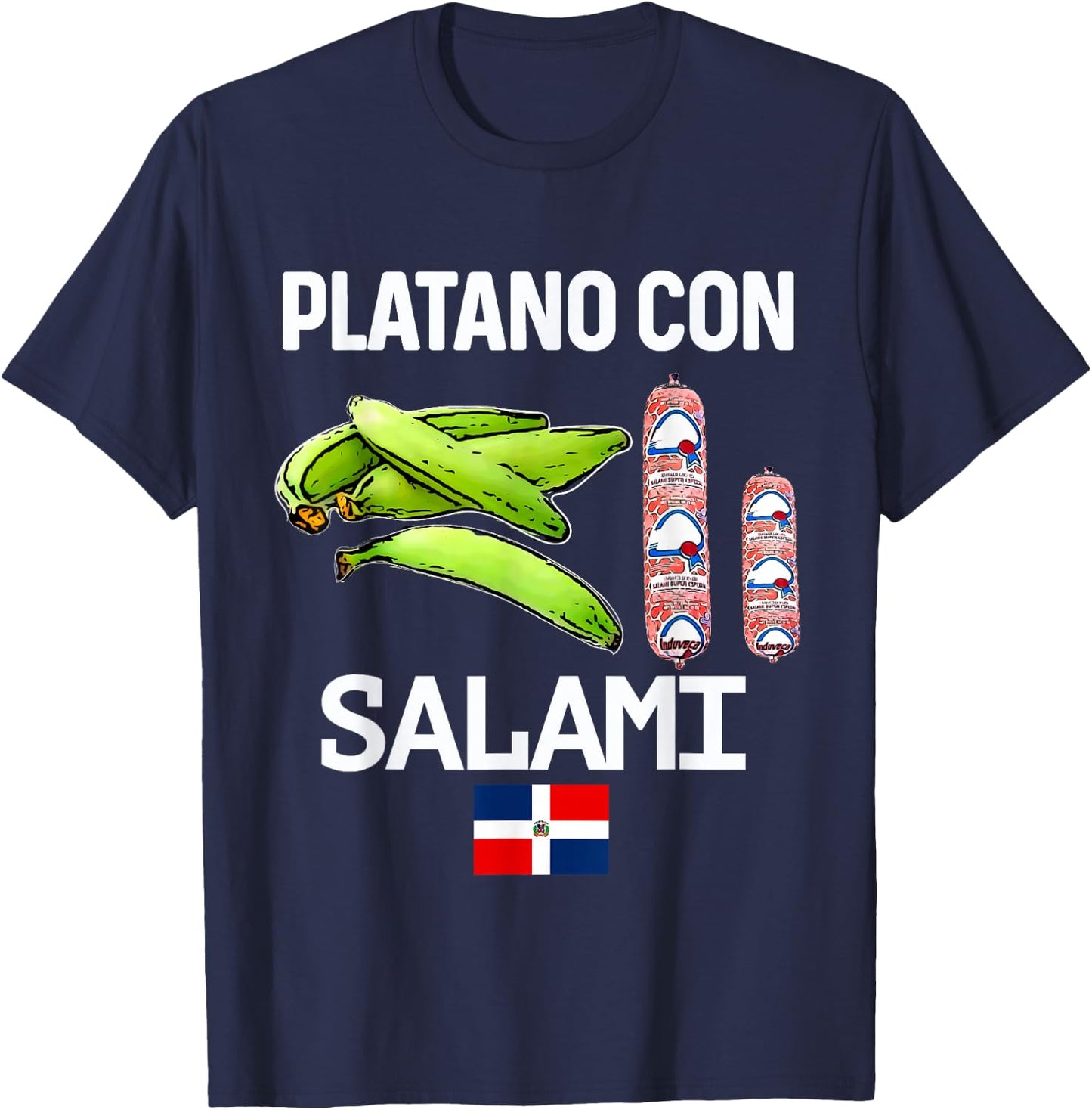 Dominicana Flag RD Dominican Republic Food Mangu Plantain T-Shirt - T-Shirt | Navy