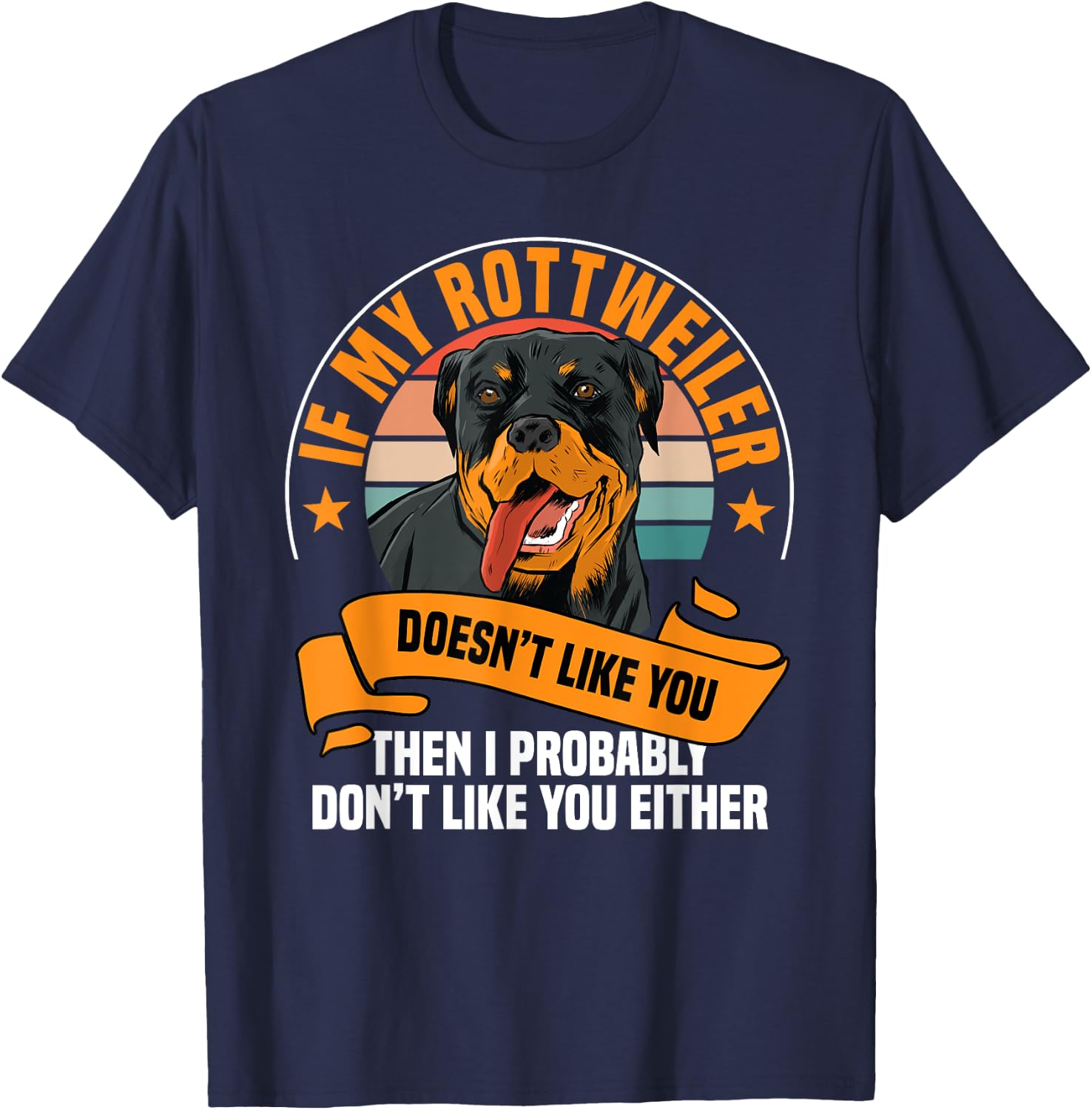 Rottweiler Dog Owner Breeders Fur Parent Pet Lover T-Shirt - T-Shirt | Navy