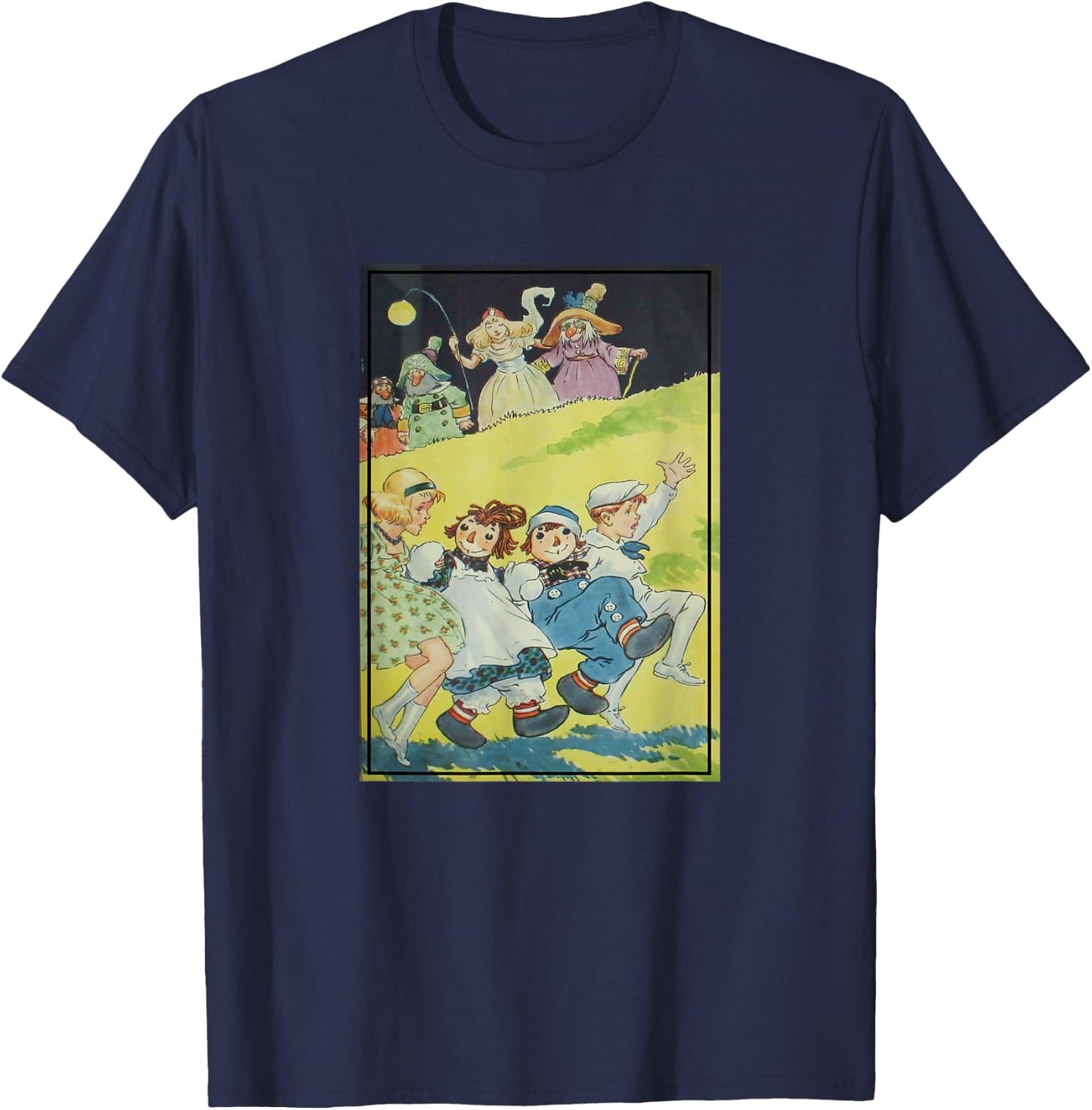 Raggedy Ann & Andy Book Illustration (1924) T-Shirt - T-Shirt | Navy