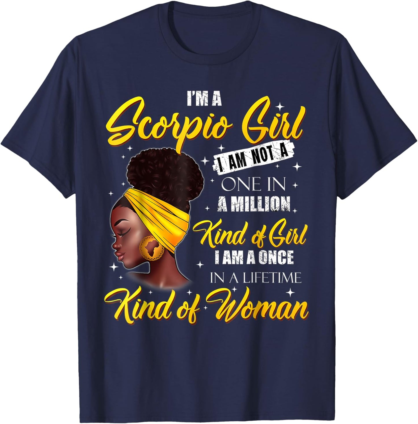 Scorpio Girl Women Black Queen October November Birthday T-Shirt - T-Shirt | Navy