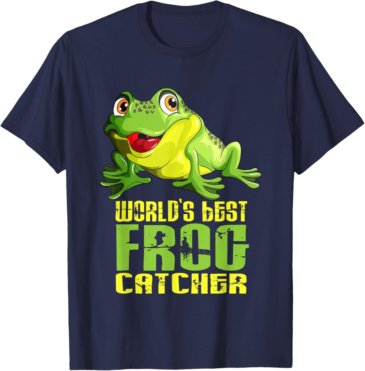 World's Best Frog Catcher Frog Catcher Collector Cute Frogs T-Shirt - T-Shirt | Navy