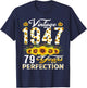 79 Year Old Vintage 1947 Sunflower 79th Birthday Women T-Shirt - T-Shirt | Navy