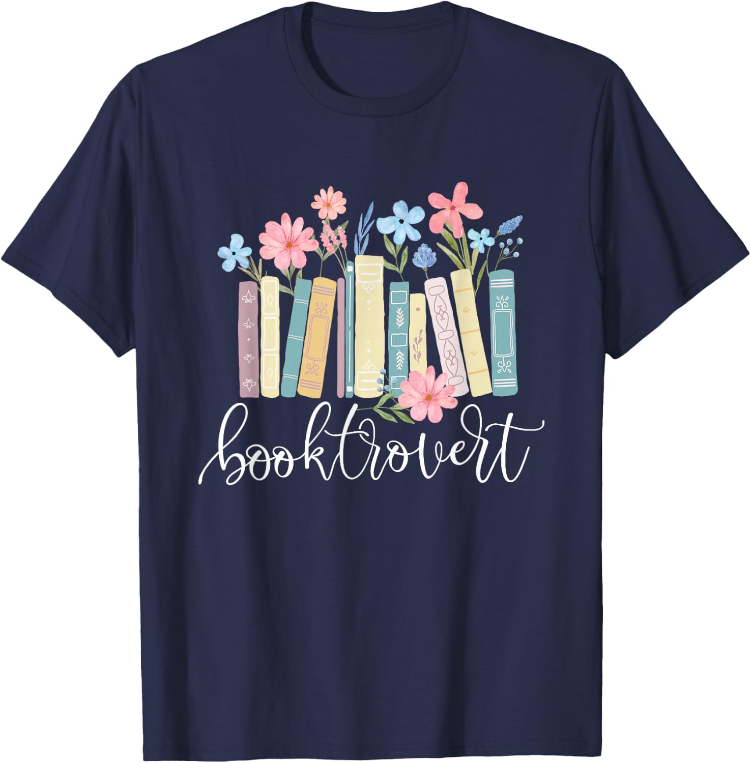 Booktrovert - Book Lover Reading Bookworm Reader T-Shirt - T-Shirt | Navy