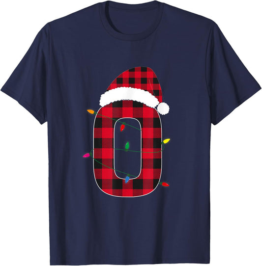 Awesome Letter O Initial Name Buffalo Plaid Christmas T-Shirt - T-Shirt | Navy