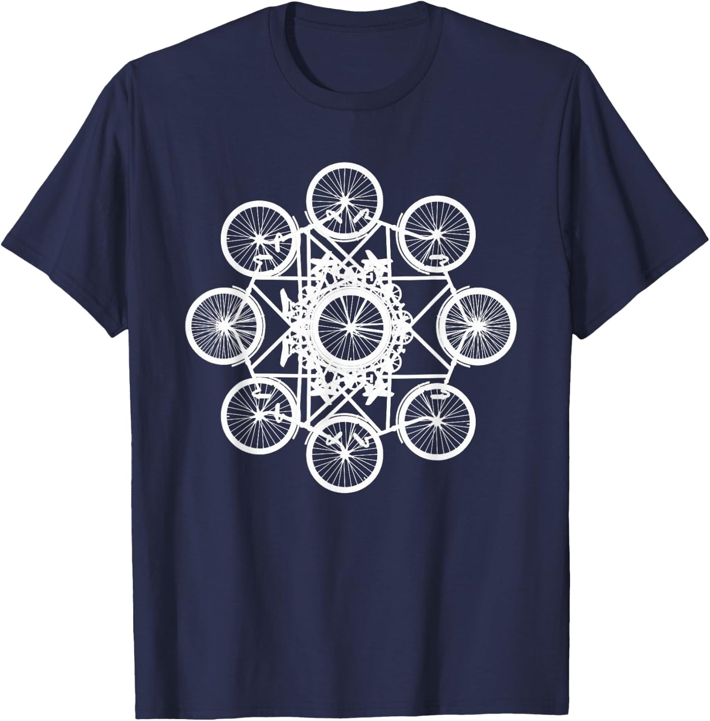 Miftees Mountain Bike Bicycle Art , -Adults, Black, Small, Short Sleeve T-Shirt - T-Shirt | Navy