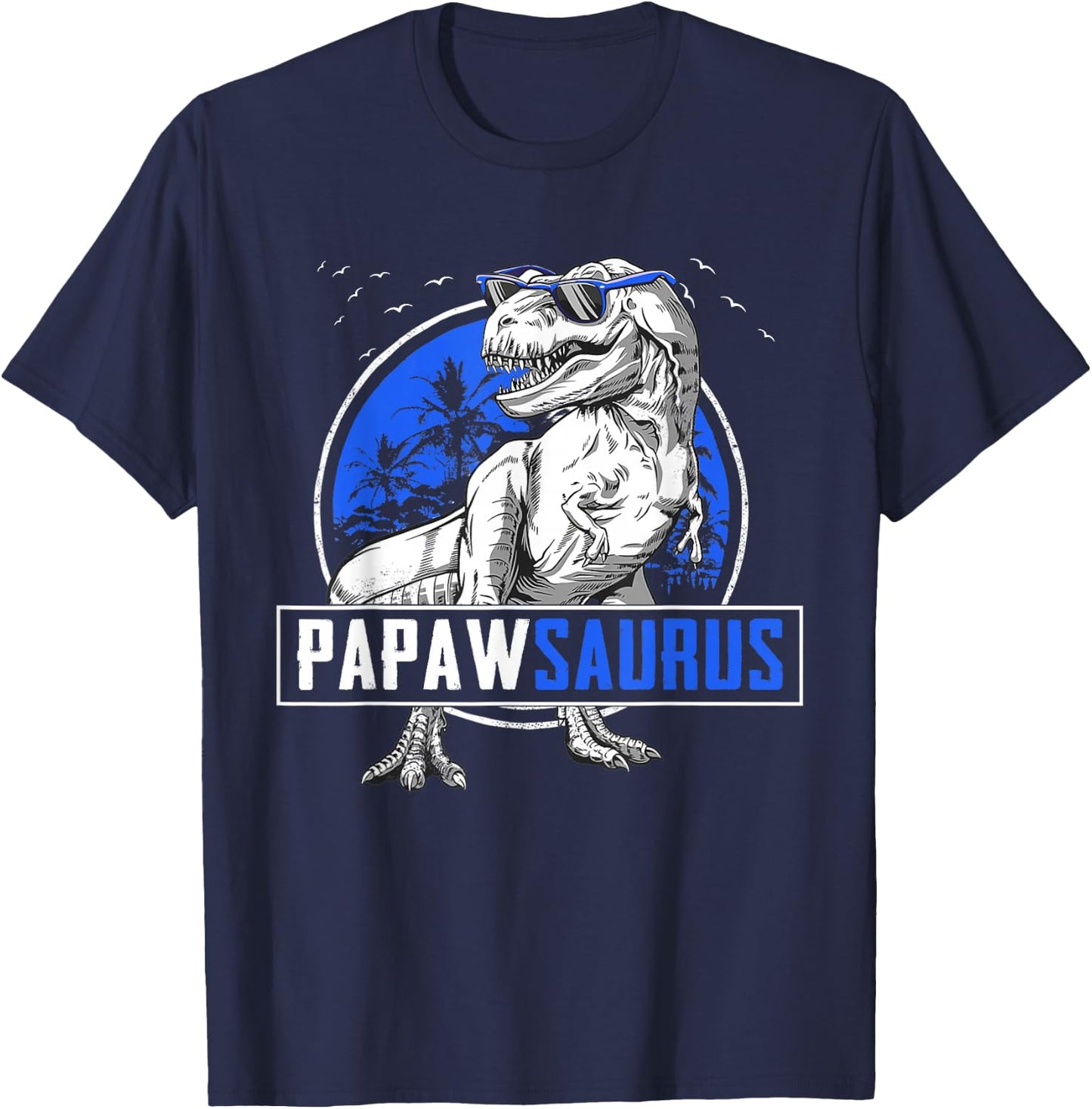 Papawsaurus T-Rex Papaw Saurus Dinosaur Family Matching T-Shirt - T-Shirt | Navy