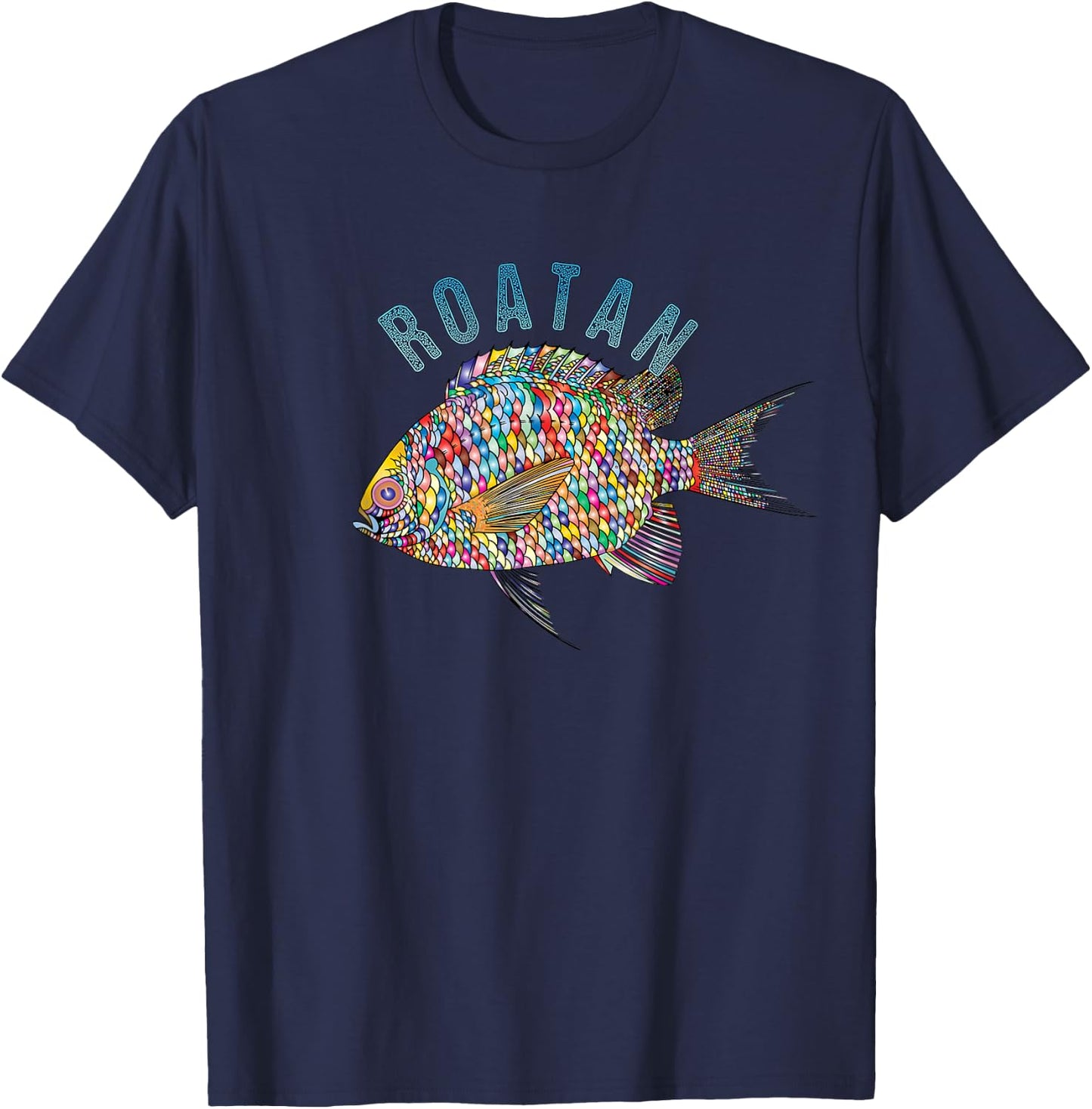 Roatan Beach Design / Souvenir Illustration T-Shirt - T-Shirt | Navy