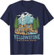 Yellowstone US National Park Wolf Bison Bear Vintage Gift T-Shirt - T-Shirt | Navy