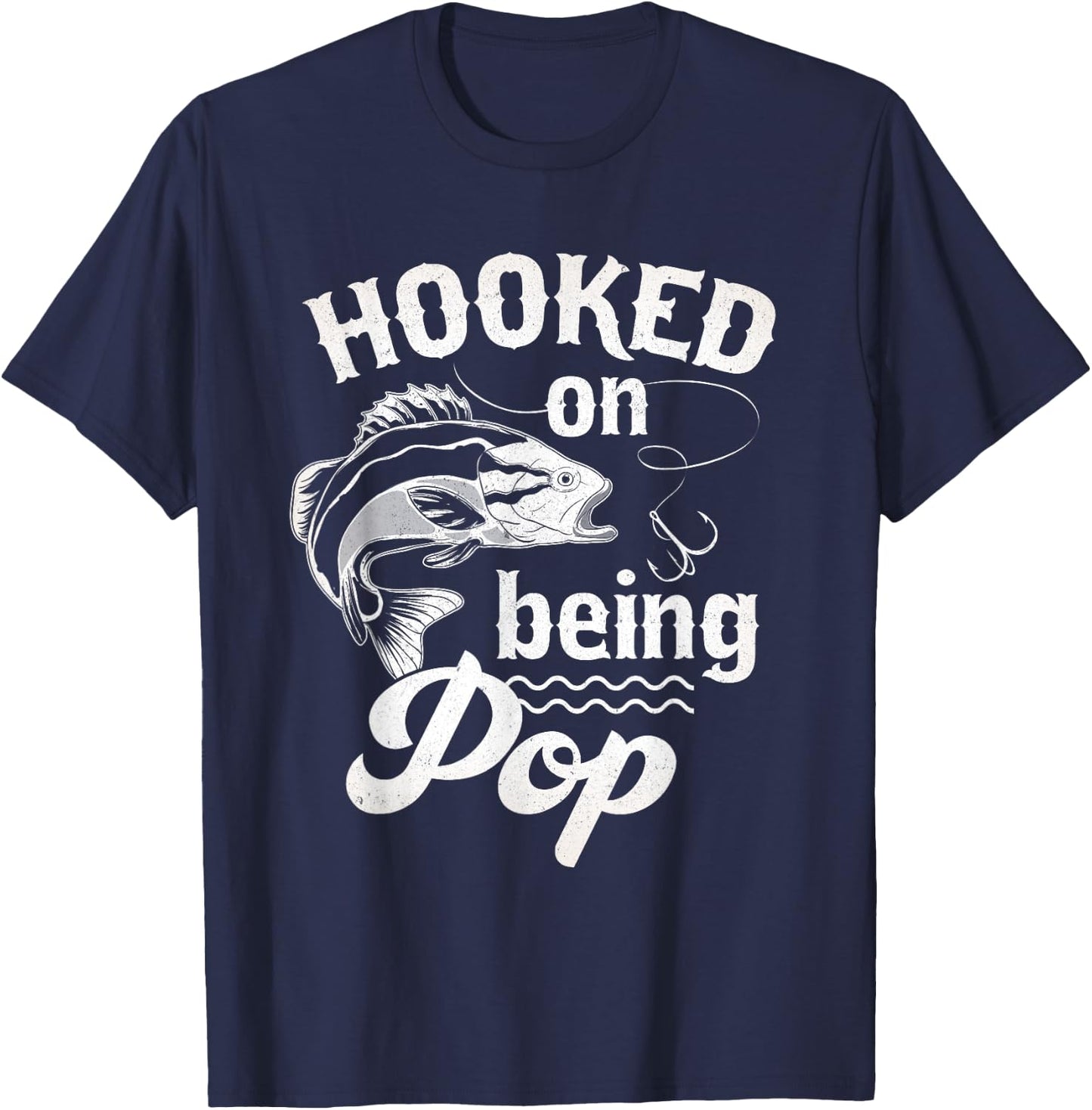Vintage Fishing Pop Gifts For Father's Day Fisherman Men T-Shirt - T-Shirt | Navy