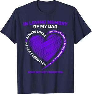 In Memory Of Dad Shirts Remembrance Heaven I Miss My Father T-Shirt - T-Shirt | Navy