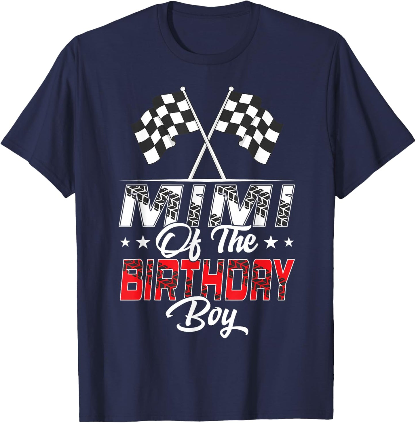 Race Car Mimi of The Birthday Boy Racing Family Pit Crew T-Shirt - T-Shirt | Navy