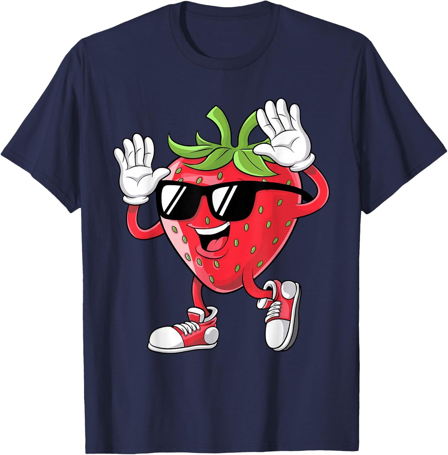Cool Strawberry Design Women Kids Strawberry Lover T-Shirt - T-Shirt | Navy