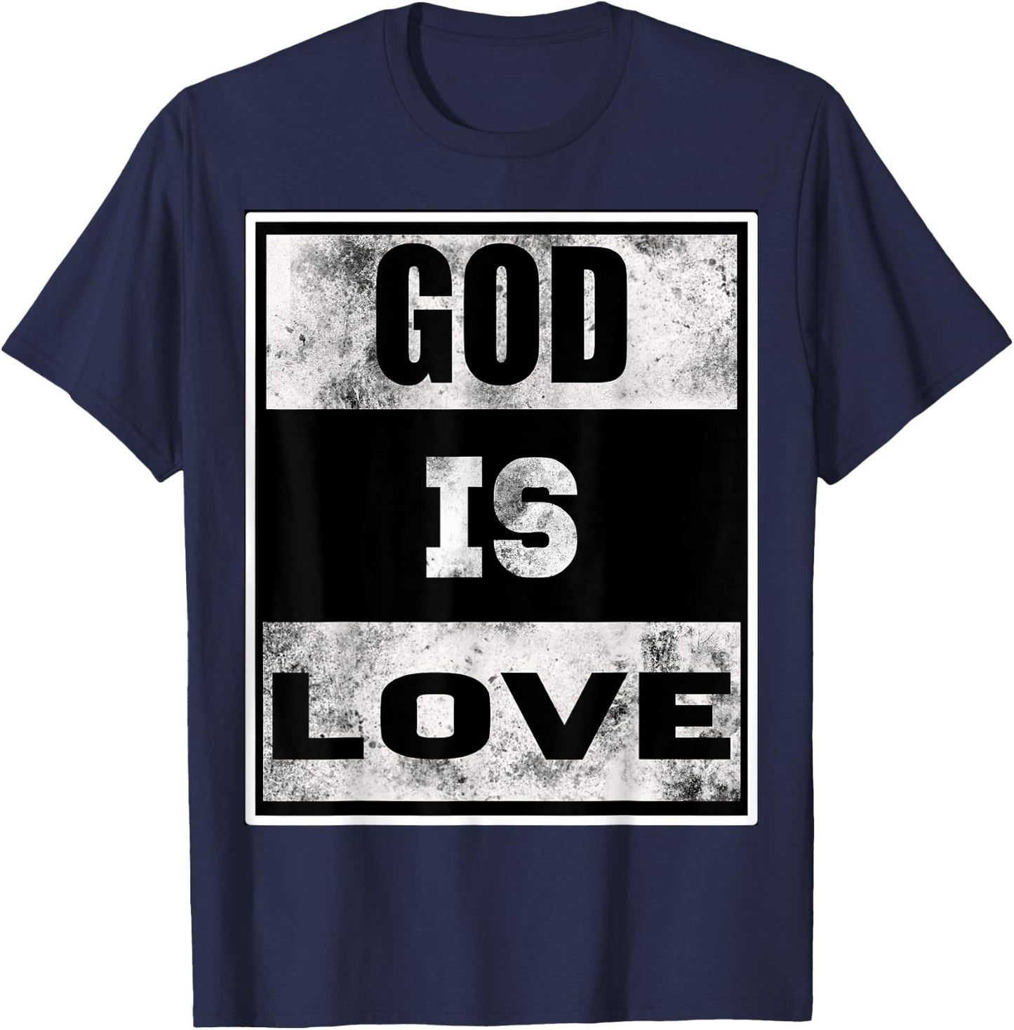 God Is Love: Vintage Christian -Christian Faith T-Shirt - T-Shirt | Navy