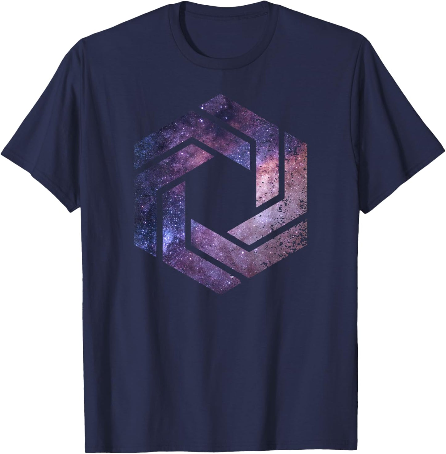 Geometric Space - Sacred Geometry Shape Hexagon Symbol Poison T-Shirt - T-Shirt | Navy