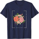 Japanese Aesthetic Vaporwave Nature Flower Glitch Anime T-Shirt - T-Shirt | Navy