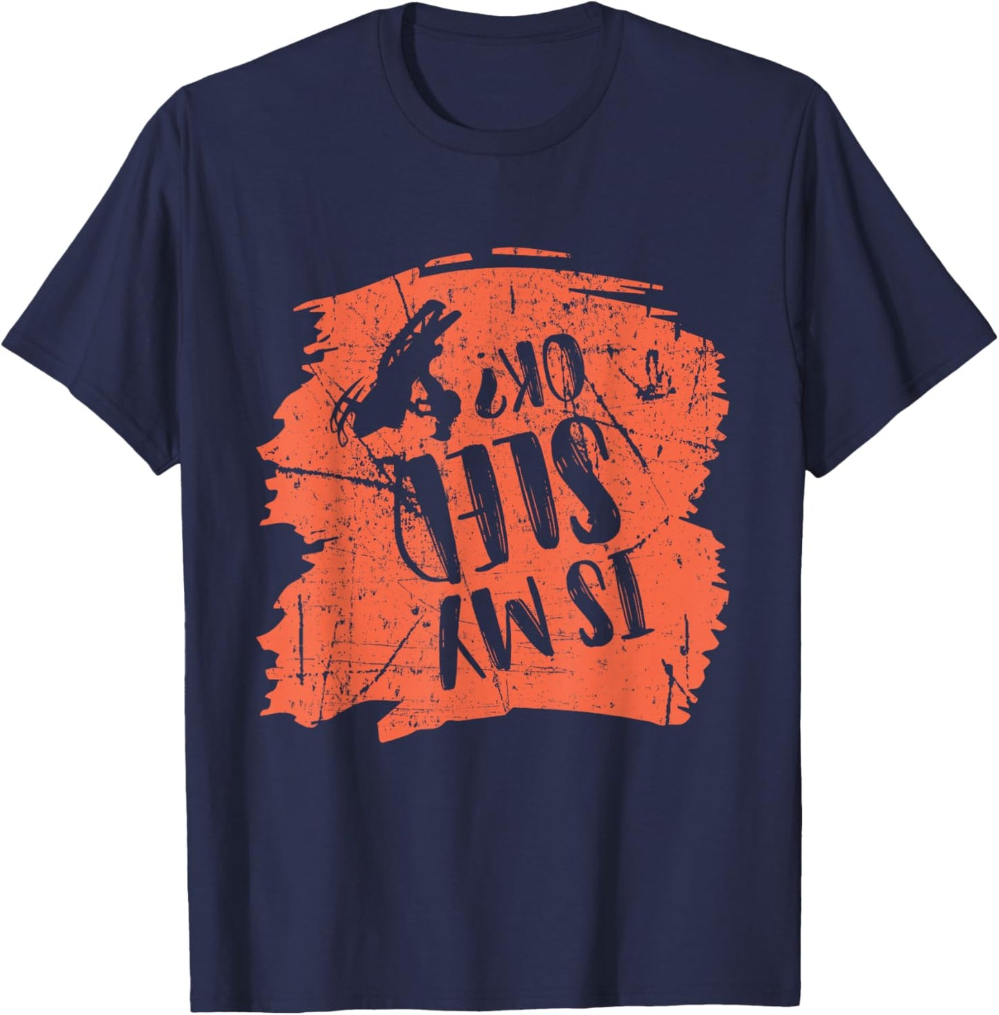 Funny Snowmobiling Jokes Is My Sled Ok? Rolled Over Machine T-Shirt - T-Shirt | Navy