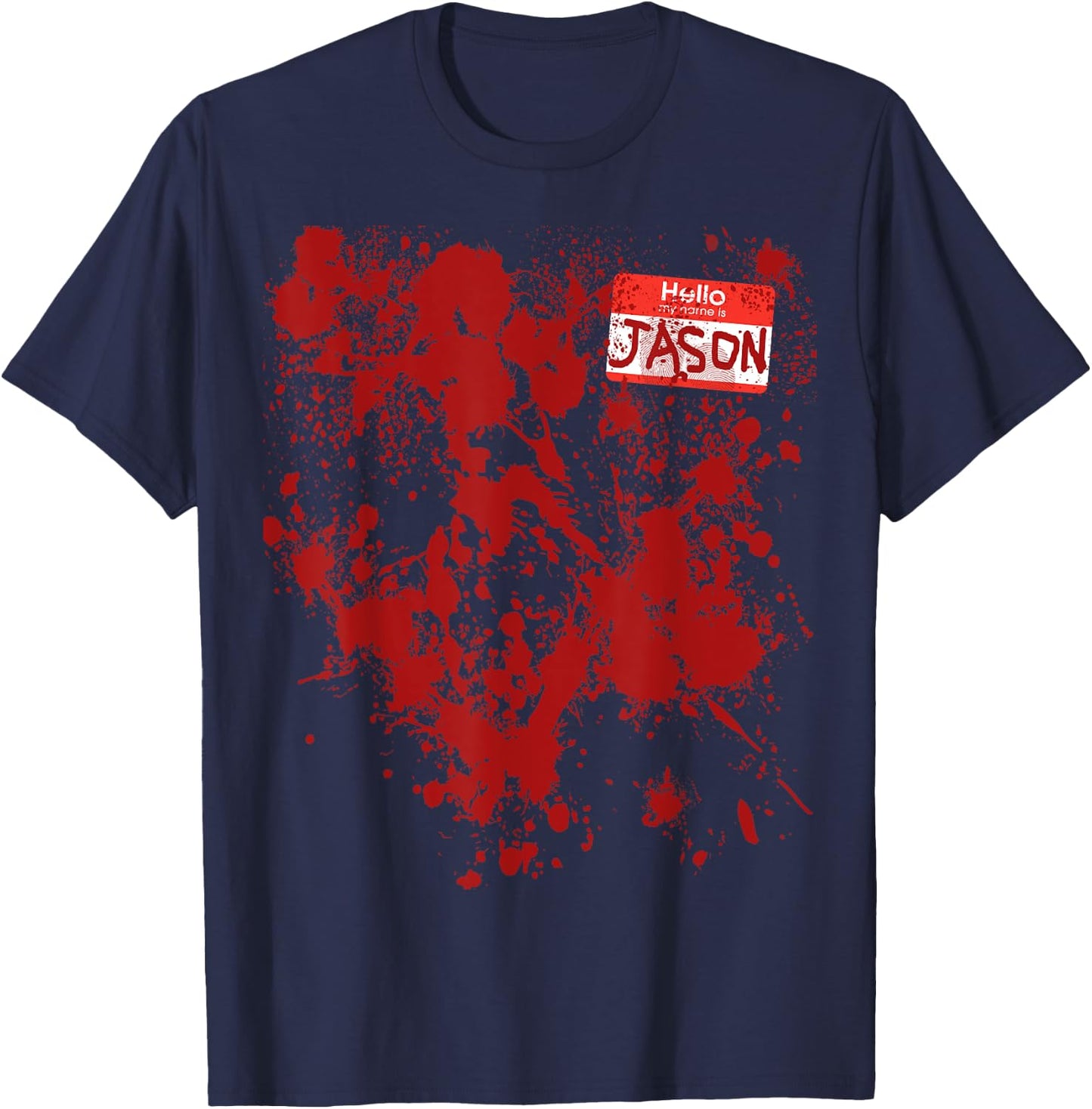Hello My Name Is Jason Bloody Funny Halloween Costume T-Shirt - T-Shirt | Navy