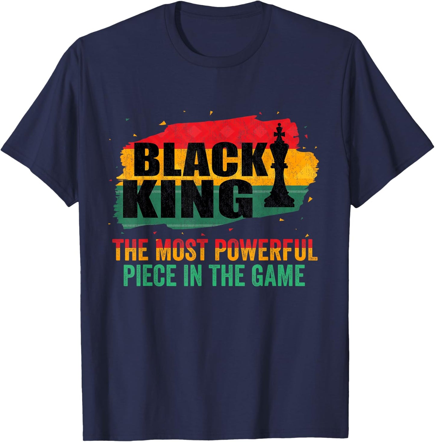 Black King The Most Powerful Piece In The Game T-Shirt - T-Shirt | Navy