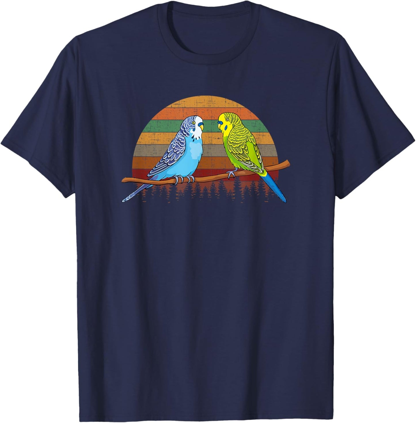 parakeet retro Budgies parakeet T-Shirt - T-Shirt | Navy