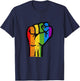 Gay Pride Resist Fist Rainbow Flag LGBTQ T-Shirt - T-Shirt | Navy