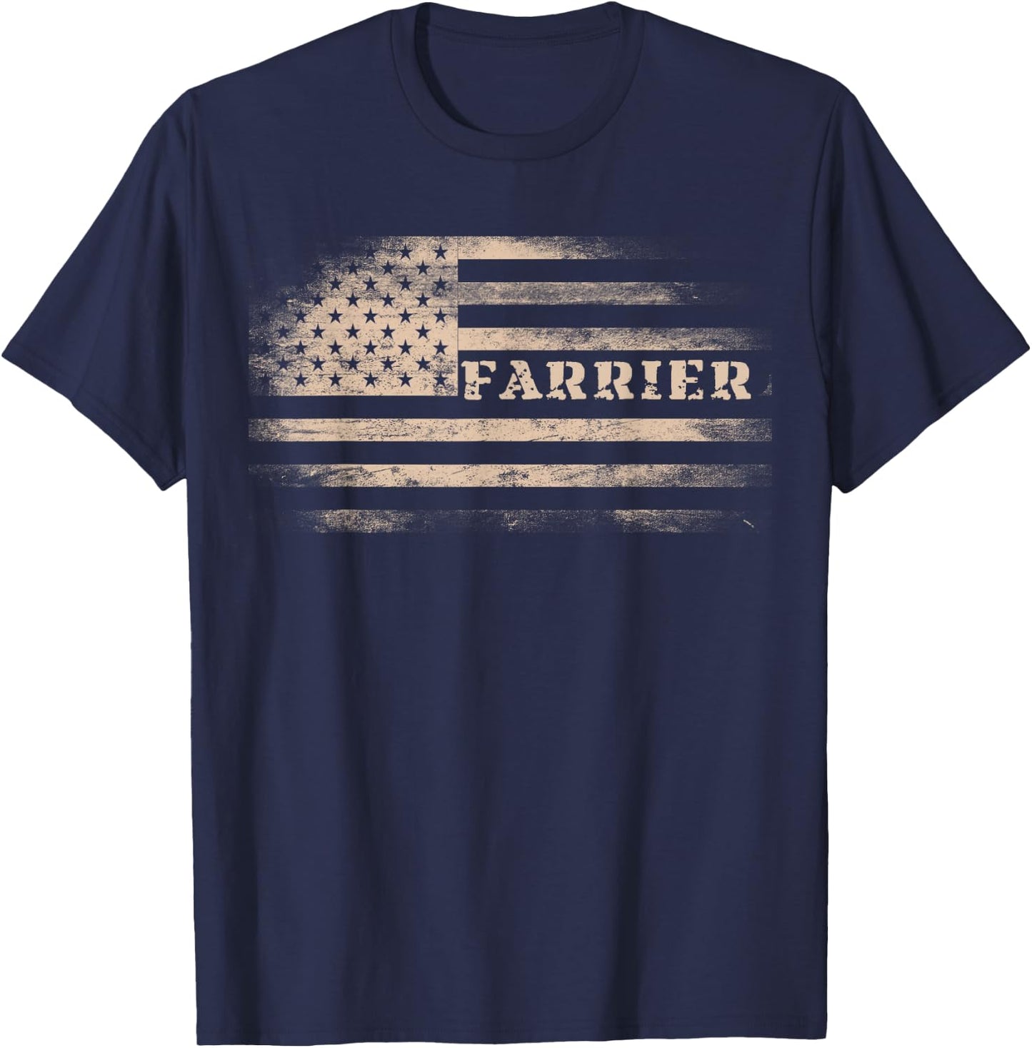 Farrier USA Flag Patriotic American Farrier T-Shirt - T-Shirt | Navy
