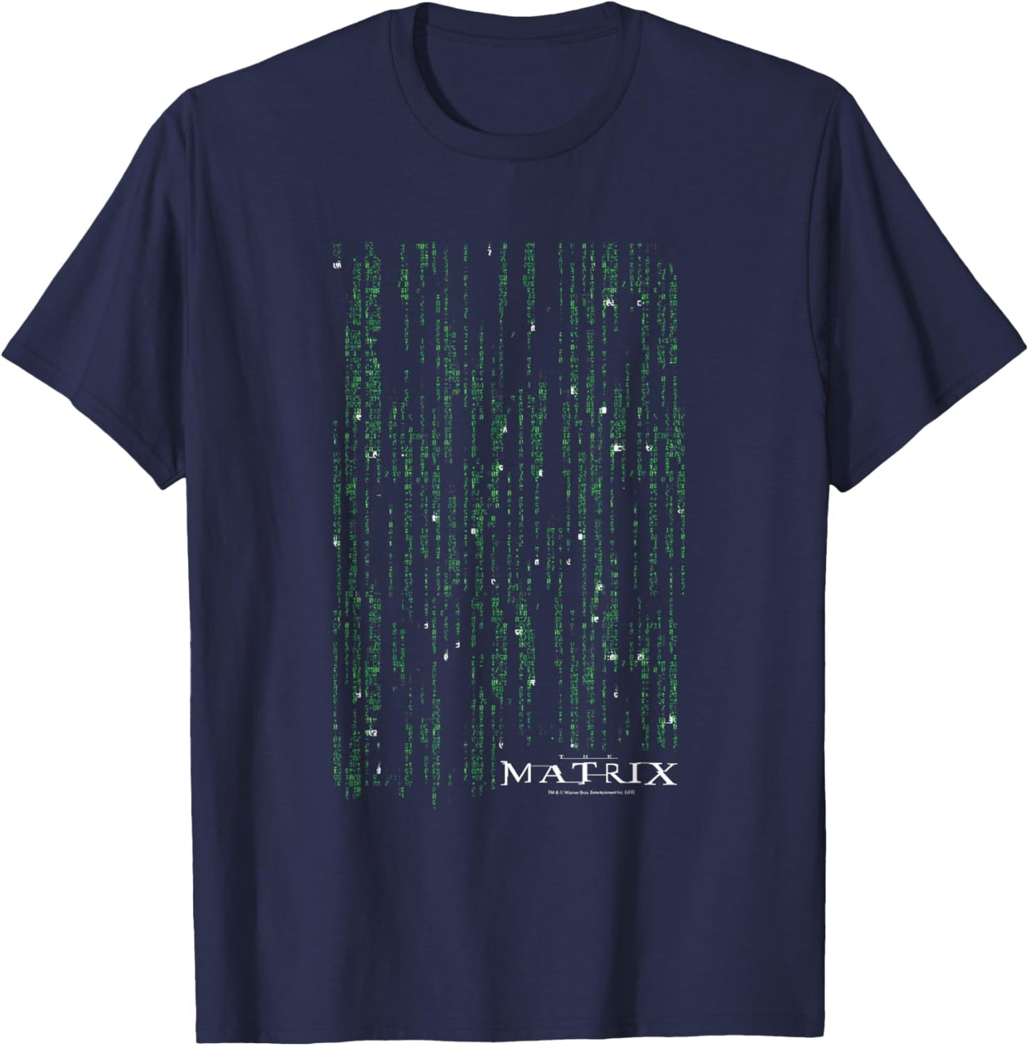 The Matrix Classic Coding Drop Poster Small T-Shirt - T-Shirt | Navy