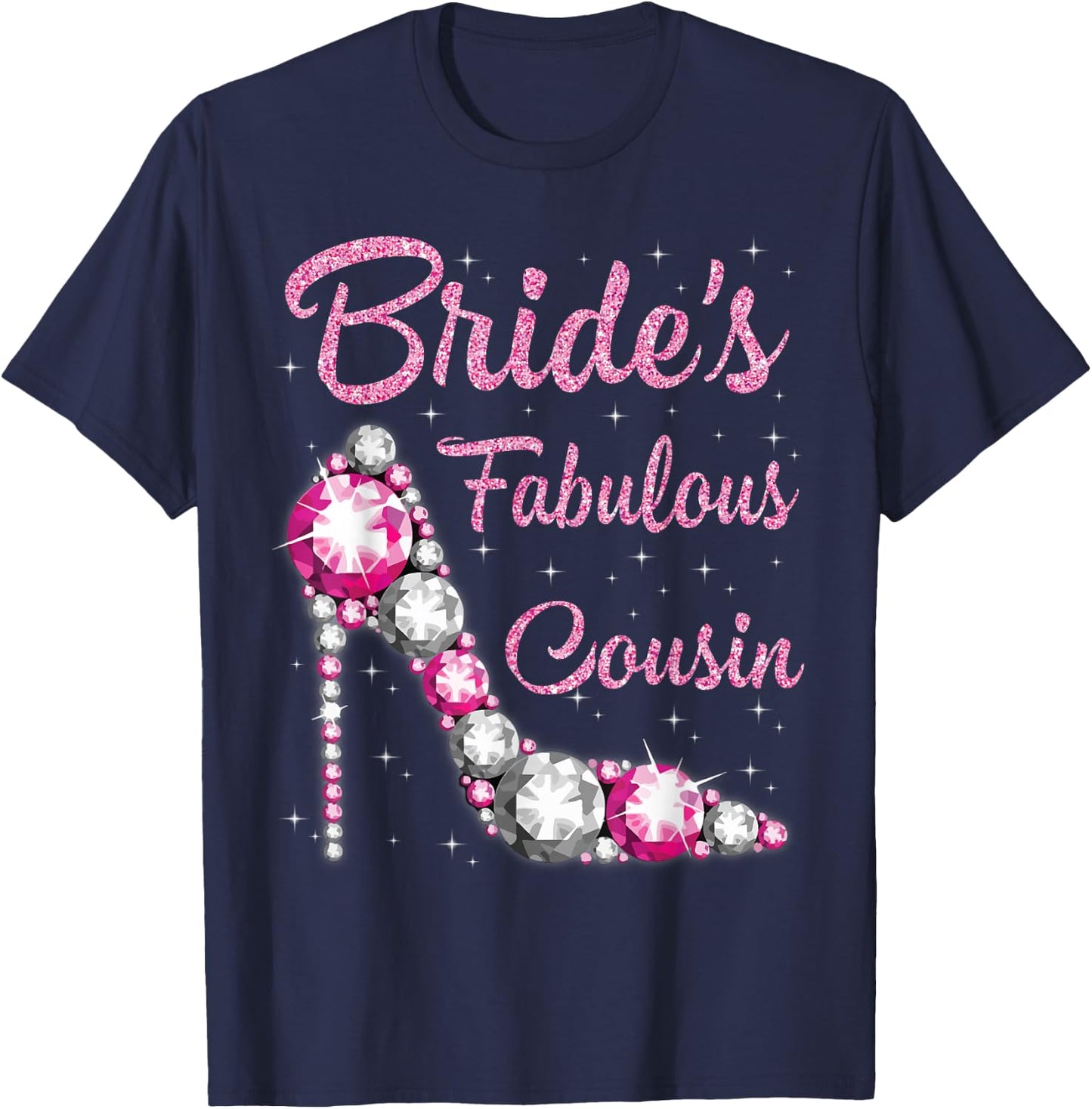 Cousin's Fabulous Bride Happy Wedding Married Day Vintage T-Shirt - T-Shirt | Navy