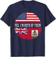 Half American Half Bermudian USA Flag Bermuda Heritage DNA T-Shirt - T-Shirt | Navy