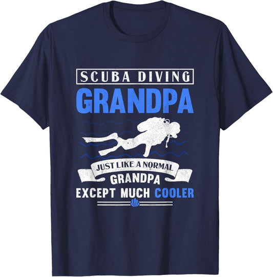 Scuba Diving Grandpa Dive Grandfather Underwater Scuba Diver T-Shirt - T-Shirt | Navy