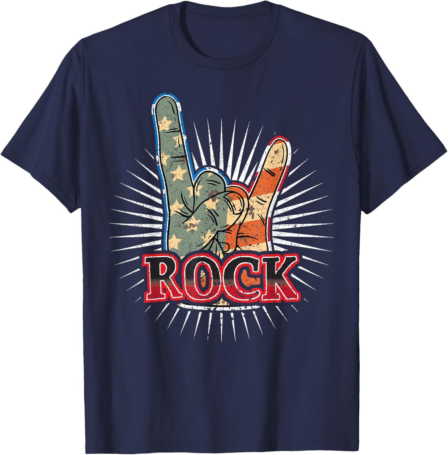 Vintage USA Rock - Band Concert Poster 70s 80s T-Shirt - T-Shirt | Navy