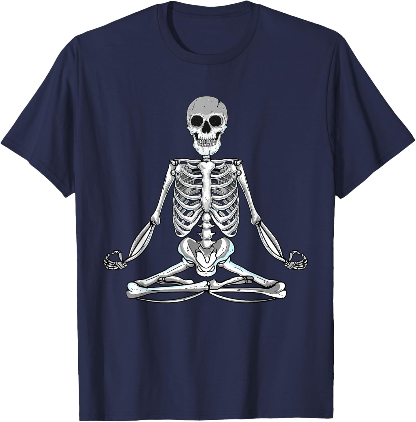 Meditating Skeleton Lotus Yoga Zen Balance Halloween Costume T-Shirt - T-Shirt | Navy