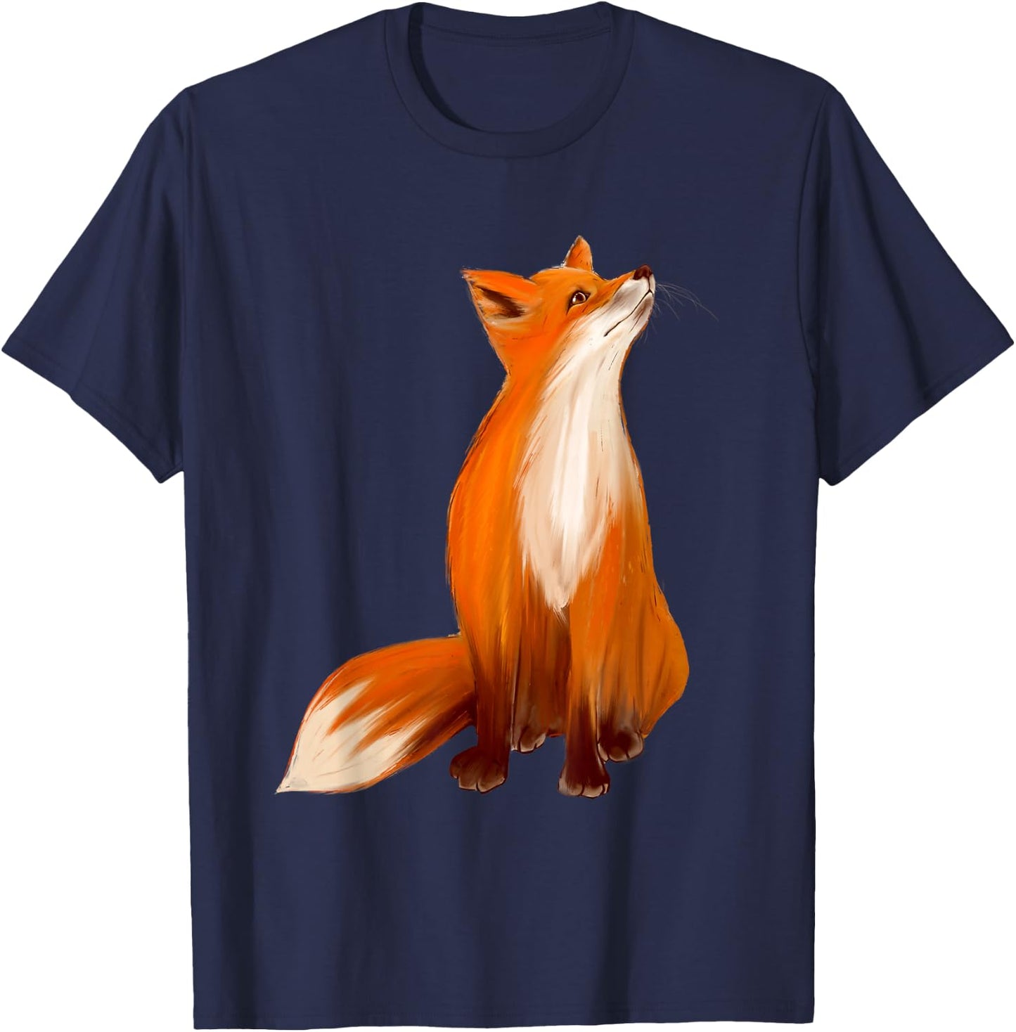 Watercolor Fox - Wildlife Zookeeper Fox Lover T-Shirt - T-Shirt | Navy