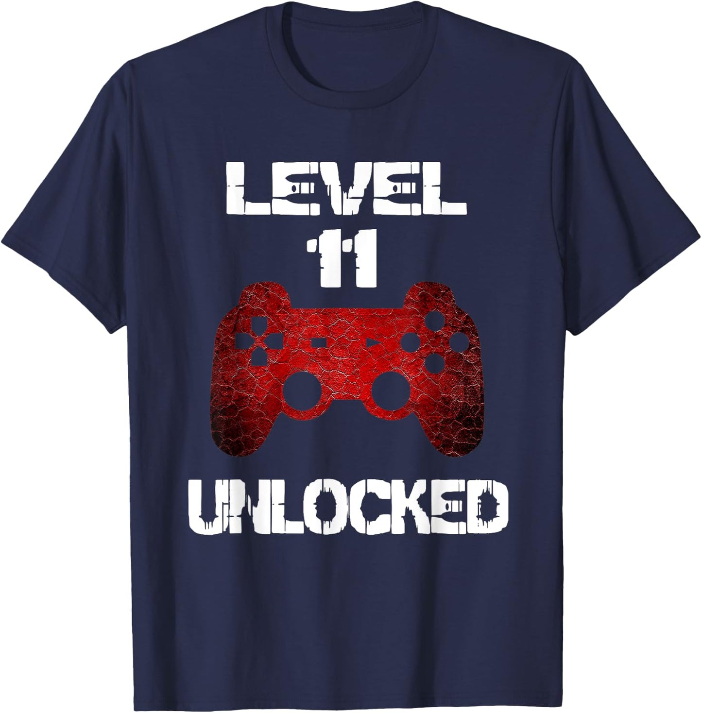Level 11 Unlocked Boys 11th Birthday 11 Year Old Gamer T-Shirt - T-Shirt | Navy