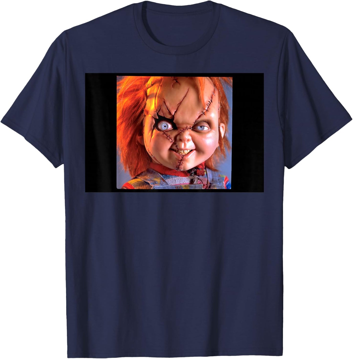 Bride of Chucky- Chucky Close Up T-Shirt - T-Shirt | Navy