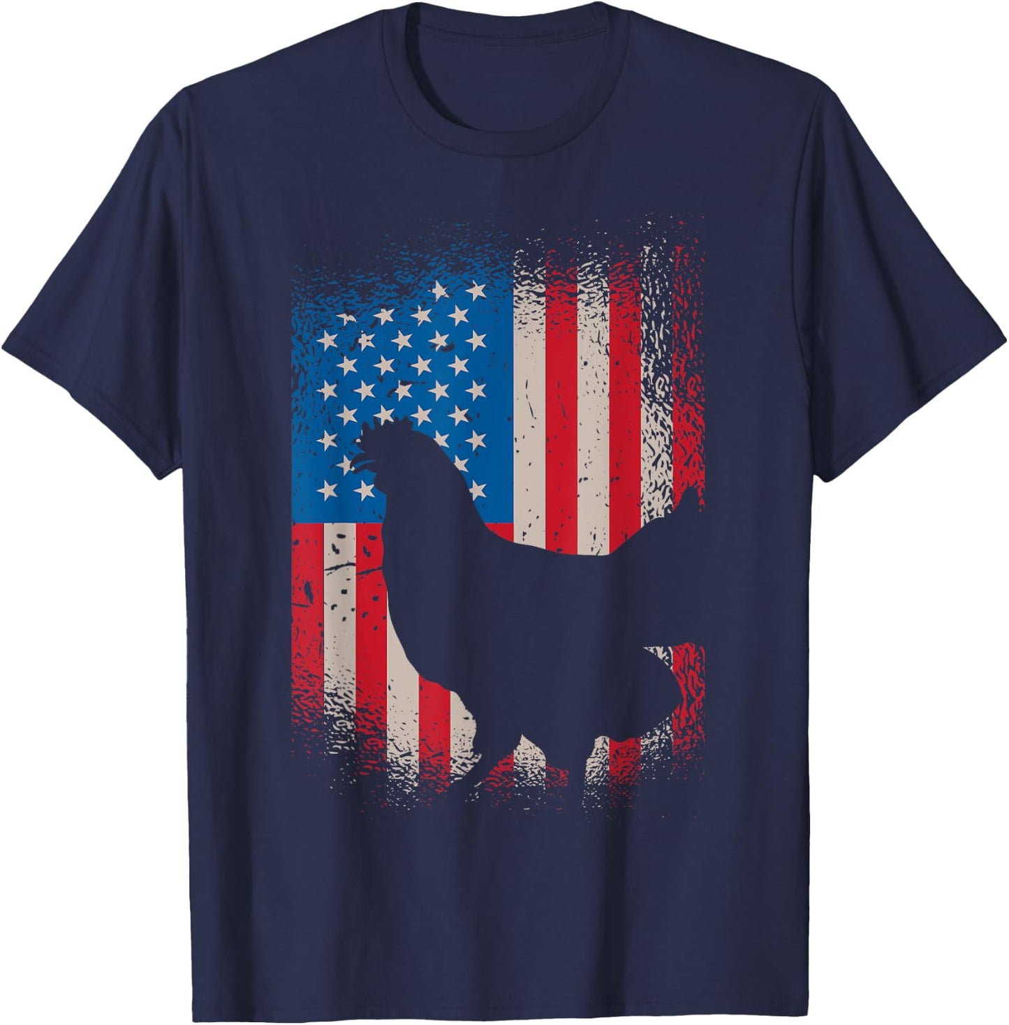 Chicken USA Flag design for Patriotic Farmer Kids Men T-Shirt - T-Shirt | Navy