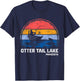 Vintage Retro Minnesota Otter Tail Lake Summer Fishing T-Shirt - T-Shirt | Navy