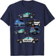 Police Vehicles for Kids Men Women Cop Cars Boys Toddler T-Shirt - T-Shirt | Navy