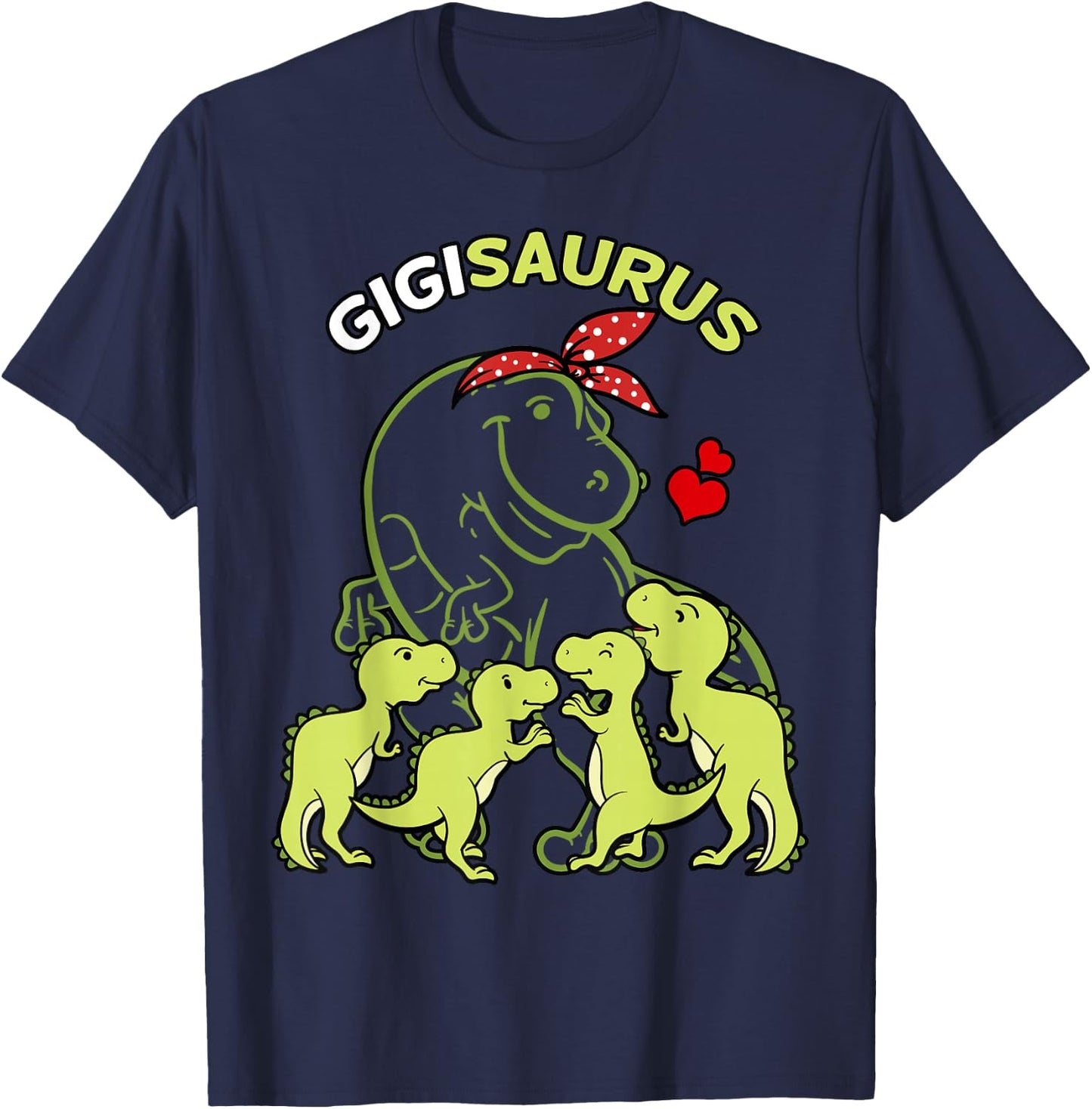Gigisaurus Gigi 4 Kids Dinosaur Mother's Day T-Shirt - T-Shirt | Navy