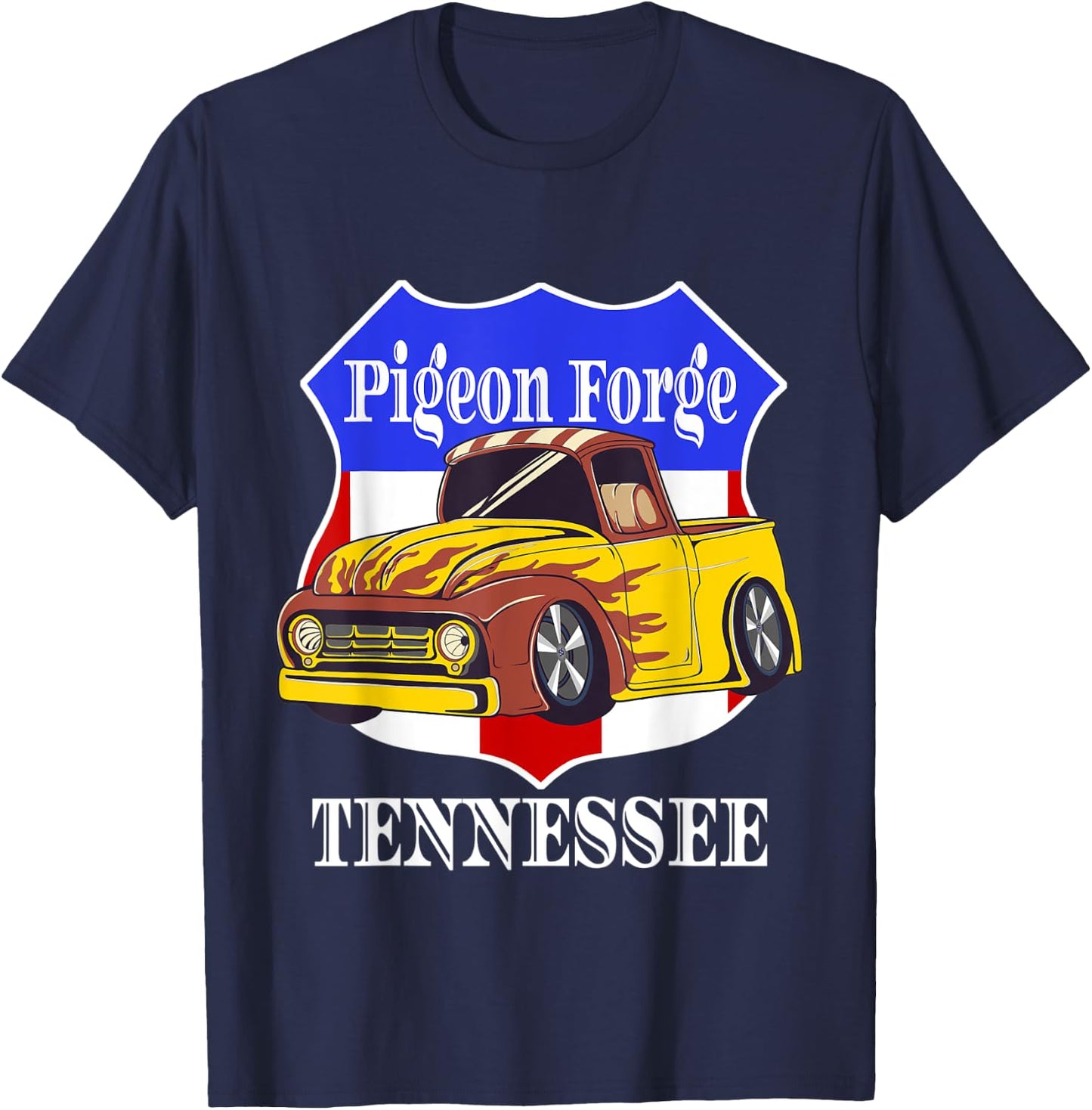 Pigeon Forge Tennessee Hot Rod Run Car Show In The Smokies T-Shirt - T-Shirt | Navy
