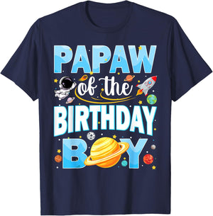 Papaw of The Birthday Boy Astronaut Family Space Planets T-Shirt - T-Shirt | Navy